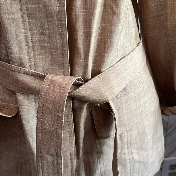 Ellen Tracy, silk/linen/virgin wool blend jacket/blazer with belt, 8 - Picture 5 of 13